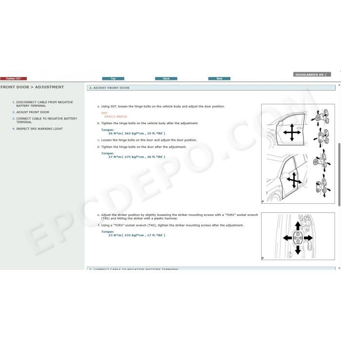 TOYOTA HIGHLANDER HYBRID 2007 - 2013 SERVICE & REPAIR MANUAL