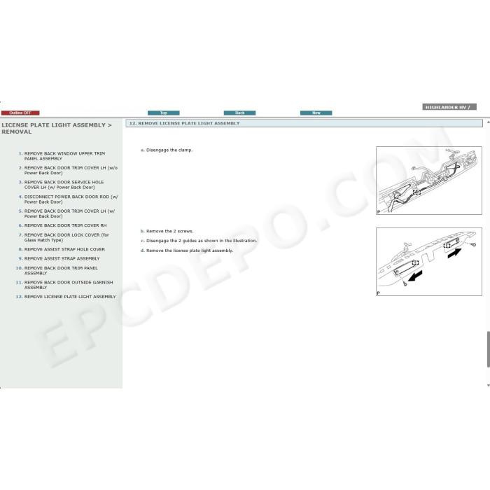 TOYOTA HIGHLANDER HYBRID 2007 - 2013 SERVICE & REPAIR MANUAL
