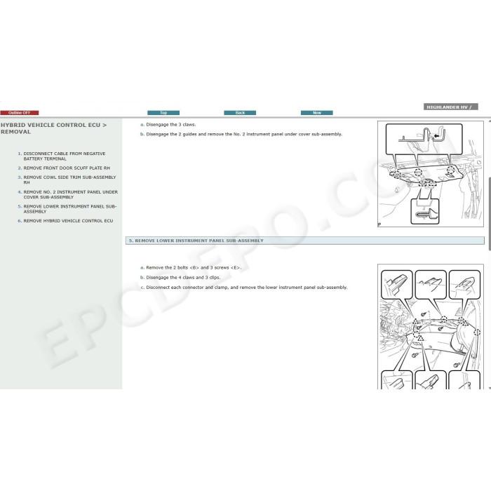TOYOTA HIGHLANDER HYBRID 2007 - 2013 SERVICE & REPAIR MANUAL