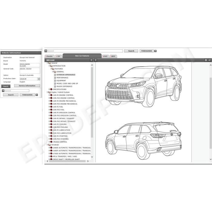 TOYOTA HIGHLANDER / KLUGER 2013 - 2020 SERVICE MANUAL