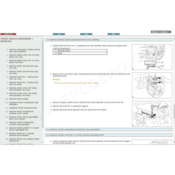 TOYOTA PRIUS C HYBRID 2011 - 2020 SERVICE & REPAIR MANUAL
