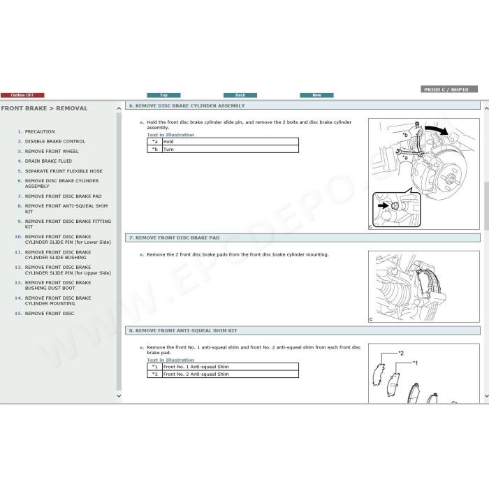 TOYOTA PRIUS C HYBRID 2011 - 2020 SERVICE & REPAIR MANUAL