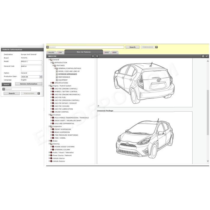 TOYOTA PRIUS C HYBRID 2011 - 2020 SERVICE & REPAIR MANUAL
