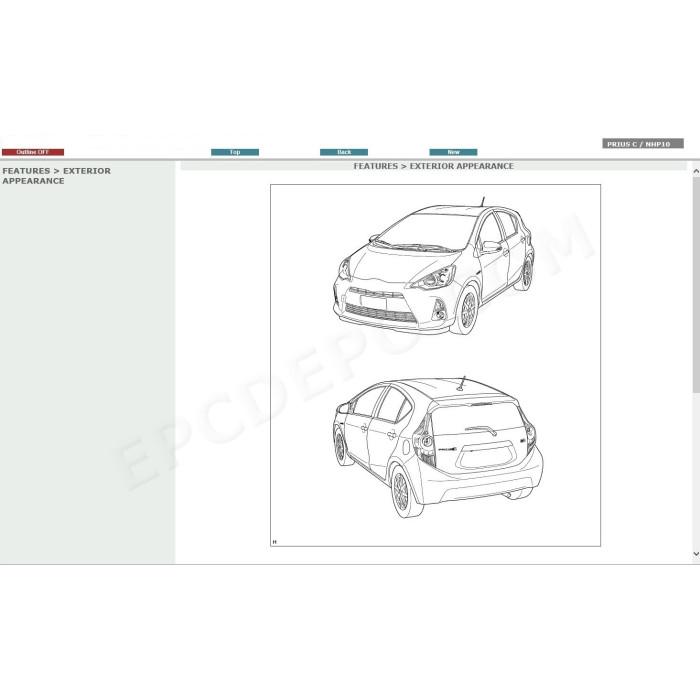 TOYOTA PRIUS C HYBRID 2011 - 2017 SERVICE & REPAIR MANUAL