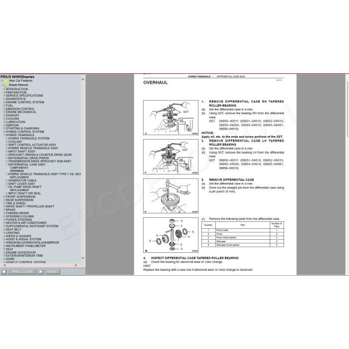 TOYOTA PRIUS HYBRID 2003 - 2005 SERVICE & REPAIR MANUAL