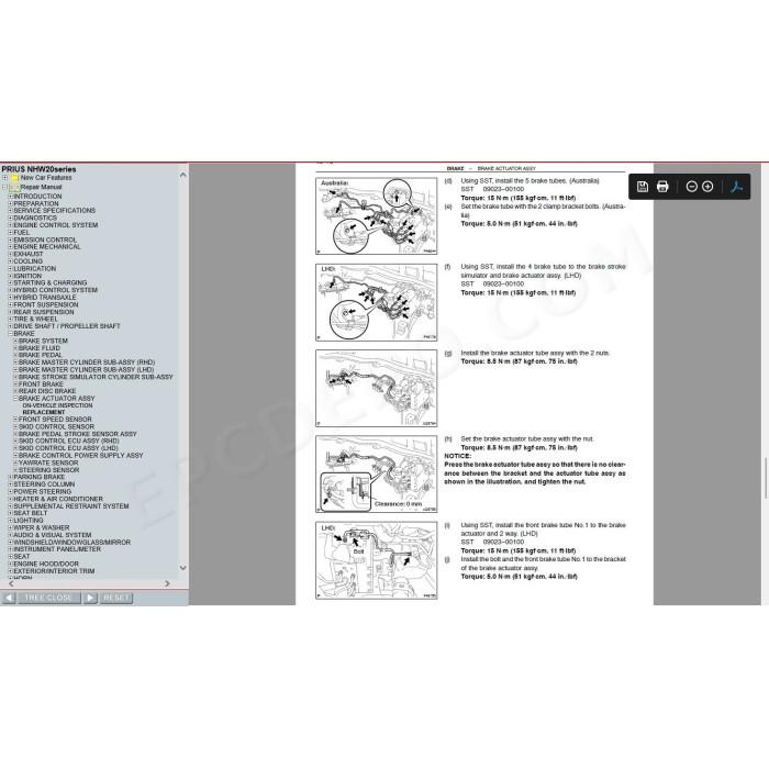 TOYOTA PRIUS HYBRID 2003 - 2005 SERVICE & REPAIR MANUAL