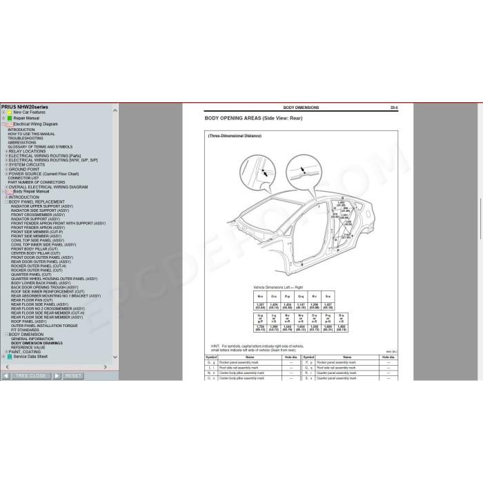 TOYOTA PRIUS HYBRID 2003 - 2005 SERVICE & REPAIR MANUAL