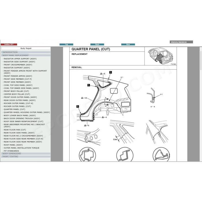 TOYOTA PRIUS HYBRID 2005 - 2009 SERVICE & REPAIR MANUAL