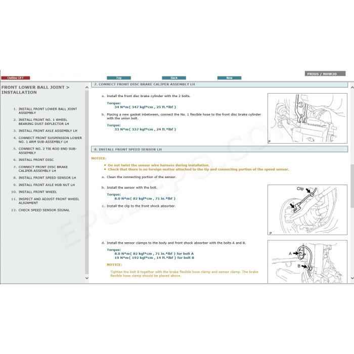 TOYOTA PRIUS HYBRID 2005 - 2009 SERVICE & REPAIR MANUAL
