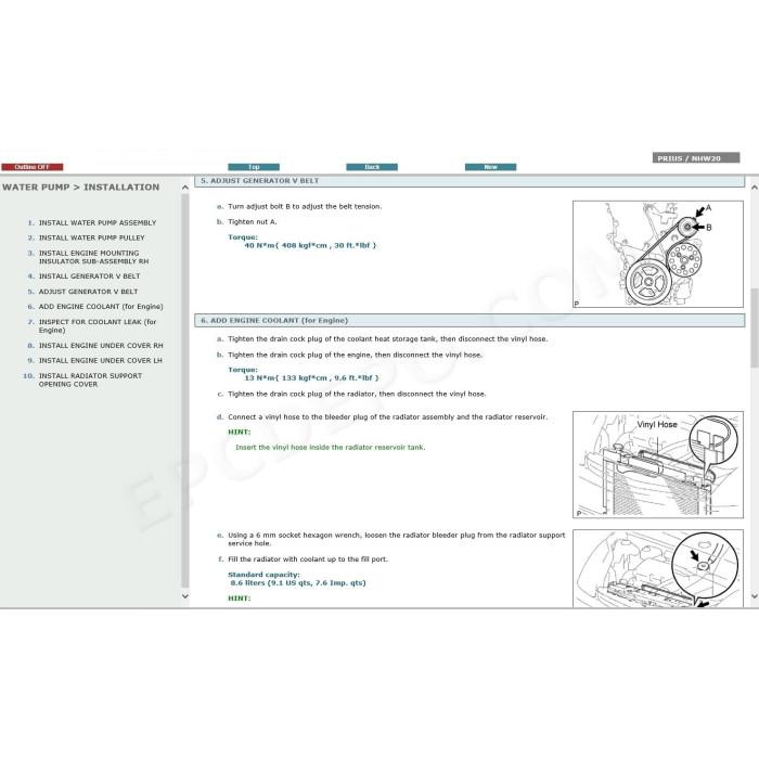 TOYOTA PRIUS HYBRID 2005 - 2009 SERVICE & REPAIR MANUAL