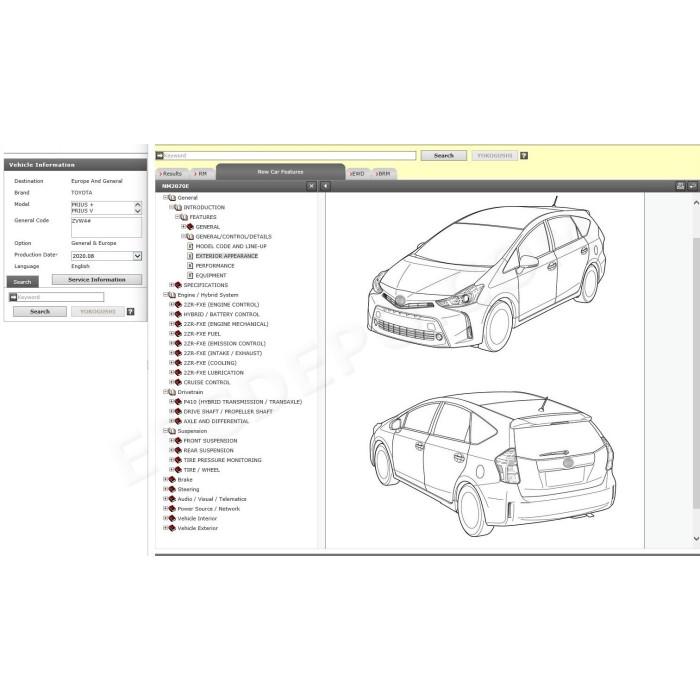 TOYOTA PRIUS V / PRIUS α / PRIUS + 2012 - 2021 SERVICE MANUAL