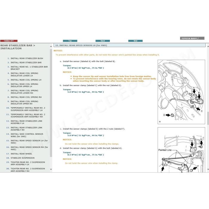 TOYOTA RAV4 2005 - 2012 SERVICE & REPAIR MANUAL