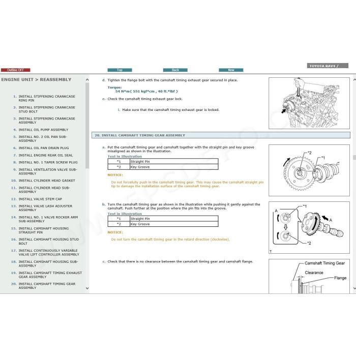 TOYOTA RAV4 2005 - 2012 SERVICE & REPAIR MANUAL