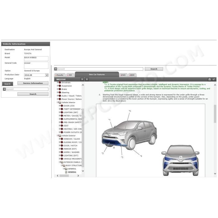 TOYOTA RAV4 HYBRID 2015 - 2018 SERVICE & REPAIR MANUAL