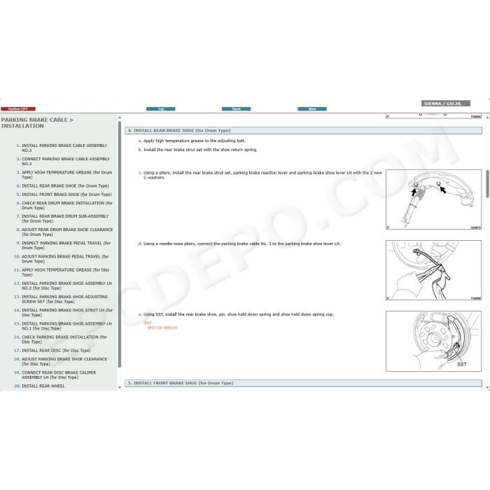 TOYOTA SIENNA 2003 - 2009 SERVICE & REPAIR MANUAL