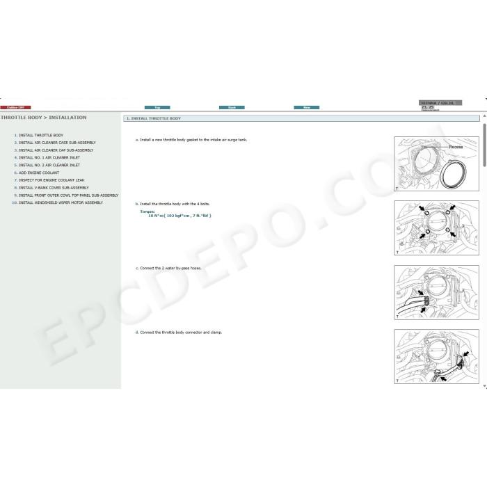 TOYOTA SIENNA 2003 - 2009 SERVICE & REPAIR MANUAL