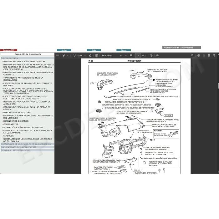 TOYOTA AVENSIS T27 PETROL 2008 - 2015 MANUAL DE SERVICIO (Spanish)