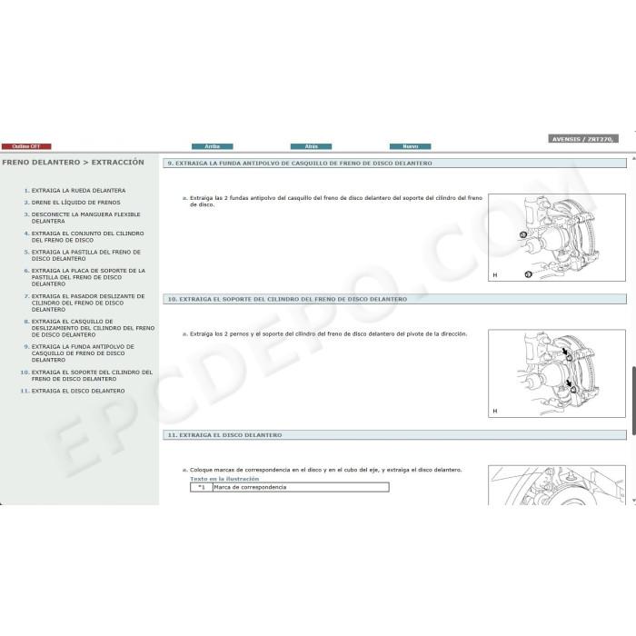 TOYOTA AVENSIS T27 PETROL 2008 - 2015 MANUAL DE SERVICIO (Spanish)