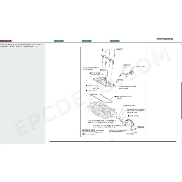 TOYOTA AVENSIS T27 PETROL 2008 - 2015 MANUAL DE SERVICIO (Spanish)