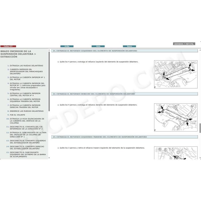 TOYOTA AVENSIS T27 PETROL 2008 - 2015 MANUAL DE SERVICIO (Spanish)