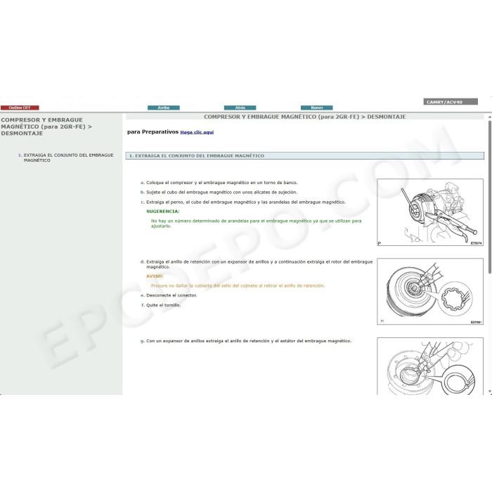TOYOTA CAMRY 2006 - 2011 MANUAL DE SERVICIO (Spanish)