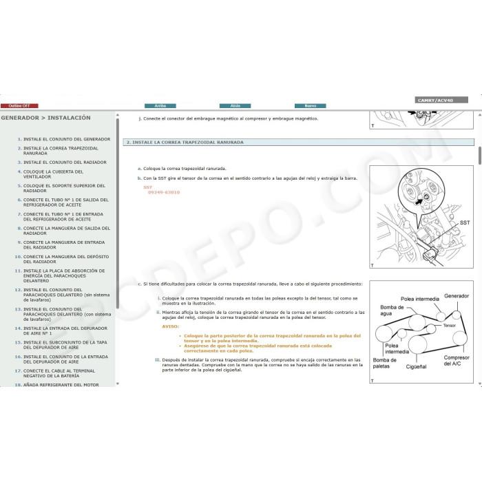 TOYOTA CAMRY 2006 - 2011 MANUAL DE SERVICIO (Spanish)