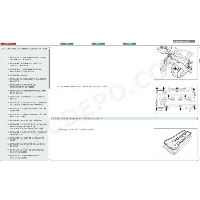 TOYOTA CAMRY 2006 - 2011 MANUAL DE SERVICIO (Spanish)