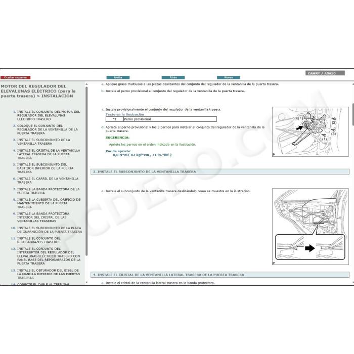 TOYOTA CAMRY 2011 - 2017 MANUAL DE SERVICIO (Spanish)