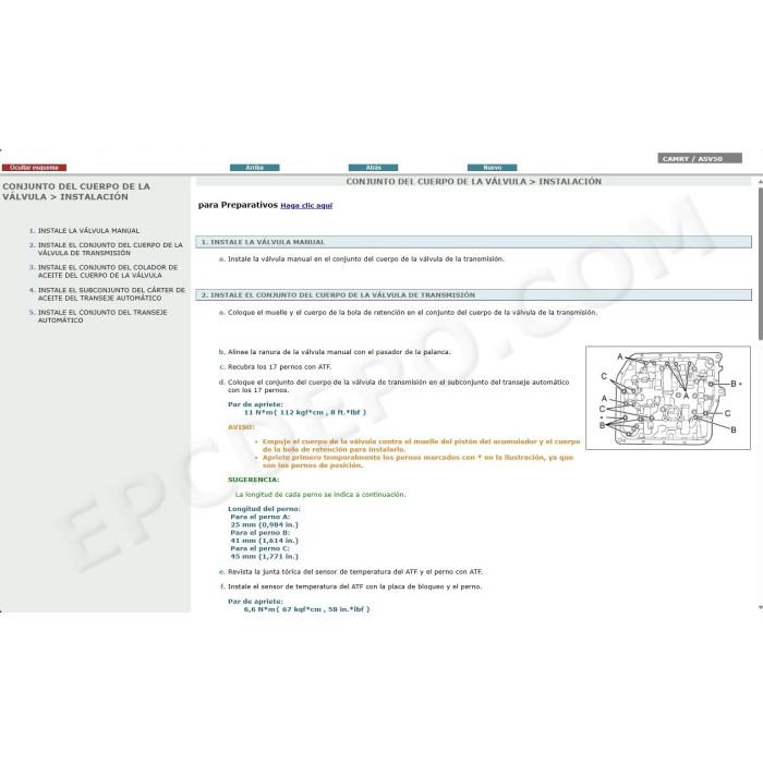 TOYOTA CAMRY 2011 - 2017 MANUAL DE SERVICIO (Spanish)