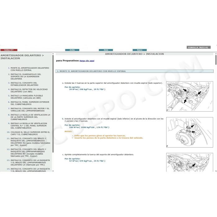 TOYOTA COROLLA 2007 - 2013 MANUAL DE SERVICIO (Spanish)