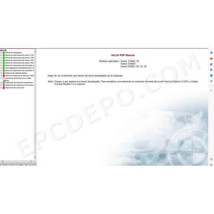 TOYOTA HILUX 2005 - 2011 MANUAL DE SERVICIO (Spanish)