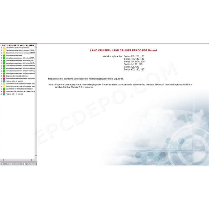 TOYOTA LAND CRUISER 120, 125 SERIES 2002 - 2009 MANUAL DE SERVICIO (Spanish)