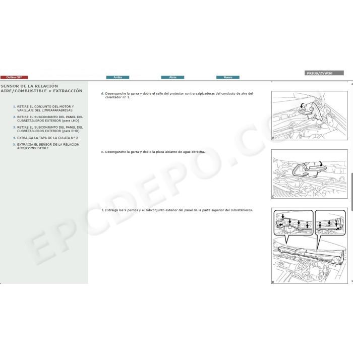 TOYOTA PRIUS HYBRID 2009 - 2015 MANUAL DE SERVICIO (Spanish)