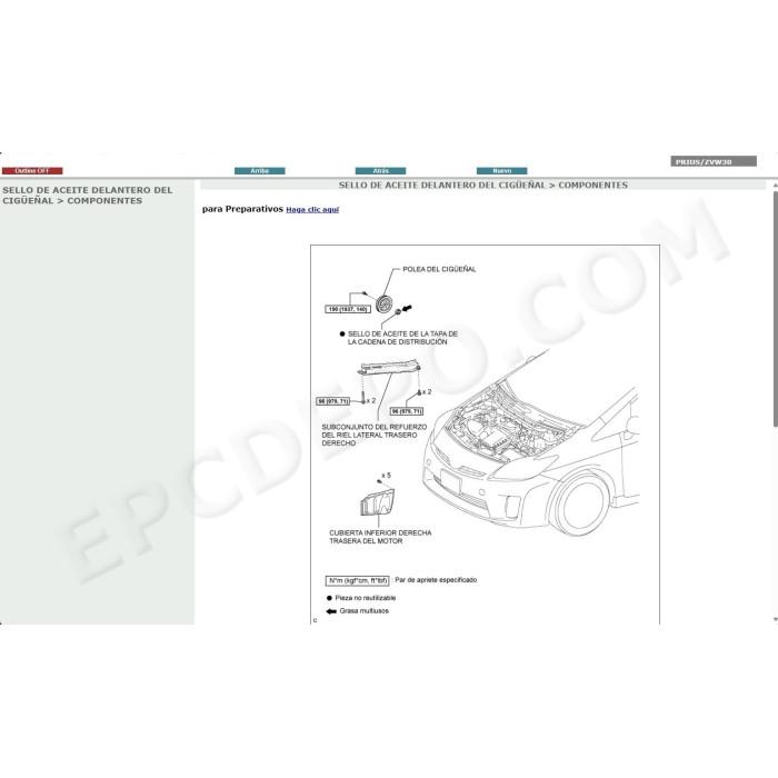 TOYOTA PRIUS HYBRID 2009 - 2015 MANUAL DE SERVICIO (Spanish)