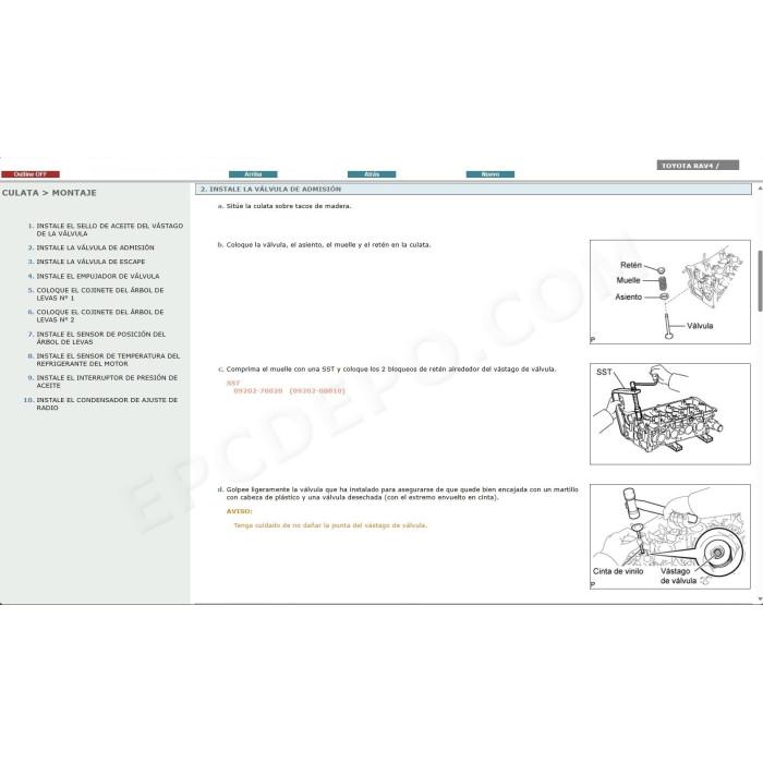 TOYOTA RAV4 2005 - 2012 MANUAL DE SERVICIO (Spanish)