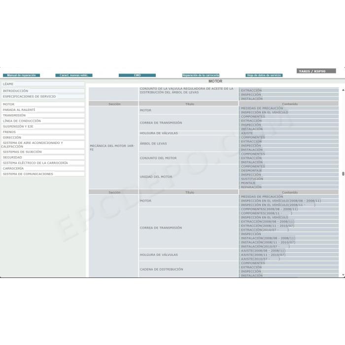 TOYOTA YARIS 2005 - 2011 MANUAL DE SERVICIO (Spanish)