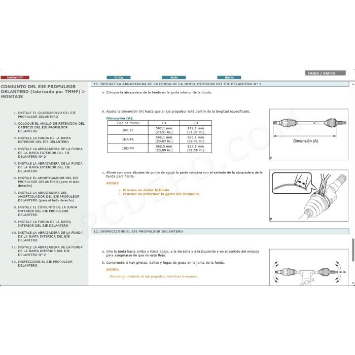 TOYOTA YARIS 2005 - 2011 MANUAL DE SERVICIO (Spanish)