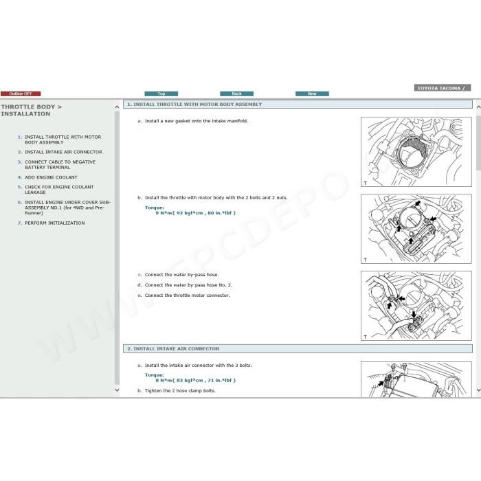 TOYOTA TACOMA 2004 - 2015 SERVICE & REPAIR MANUAL