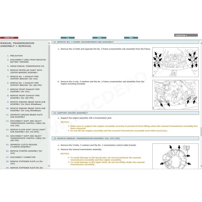 toyota coaster bus 1997 - 2018 service repair manual