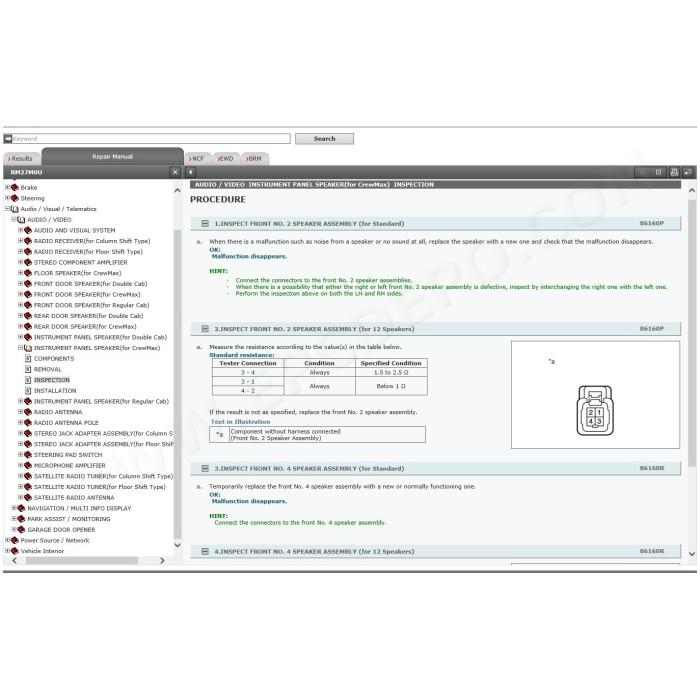 TOYOTA TUNDRA 2015 - 2021 SERVICE & REPAIR MANUAL