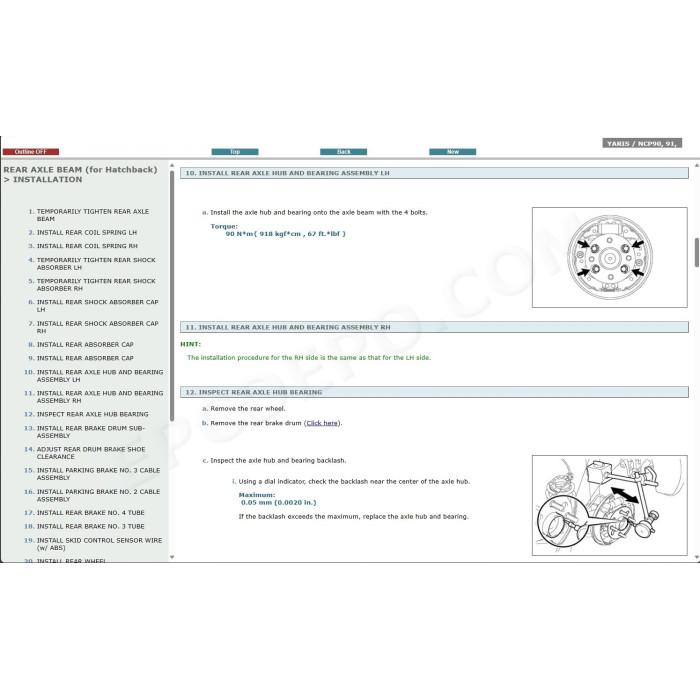 TOYOTA YARIS 2005 - 2011 SERVICE & REPAIR MANUAL