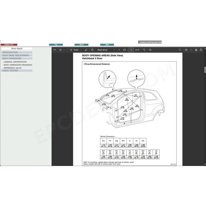 TOYOTA YARIS 2005 - 2011 SERVICE & REPAIR MANUAL