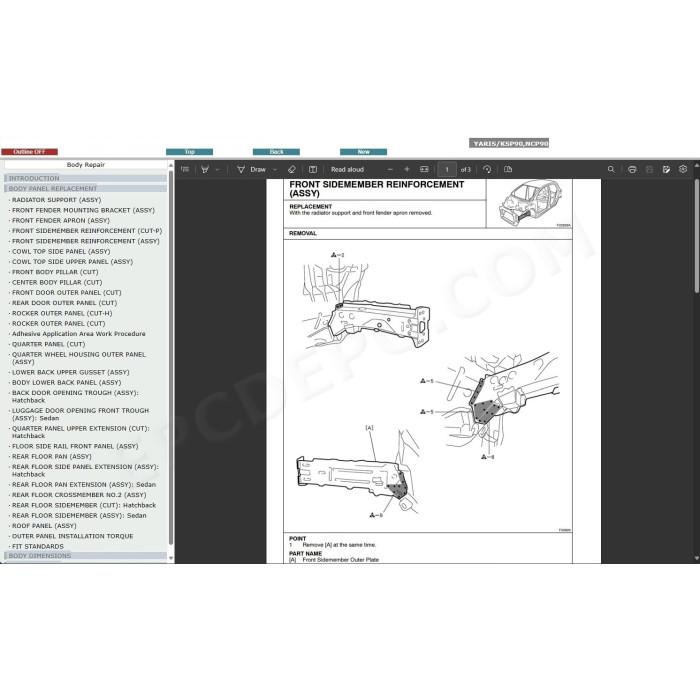 TOYOTA YARIS 2005 - 2011 SERVICE & REPAIR MANUAL