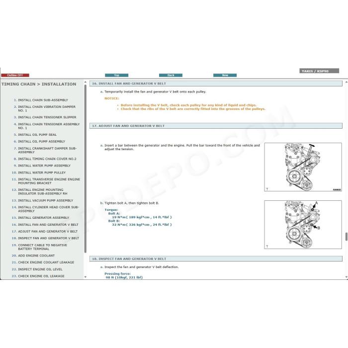 TOYOTA YARIS 2005 - 2011 SERVICE & REPAIR MANUAL