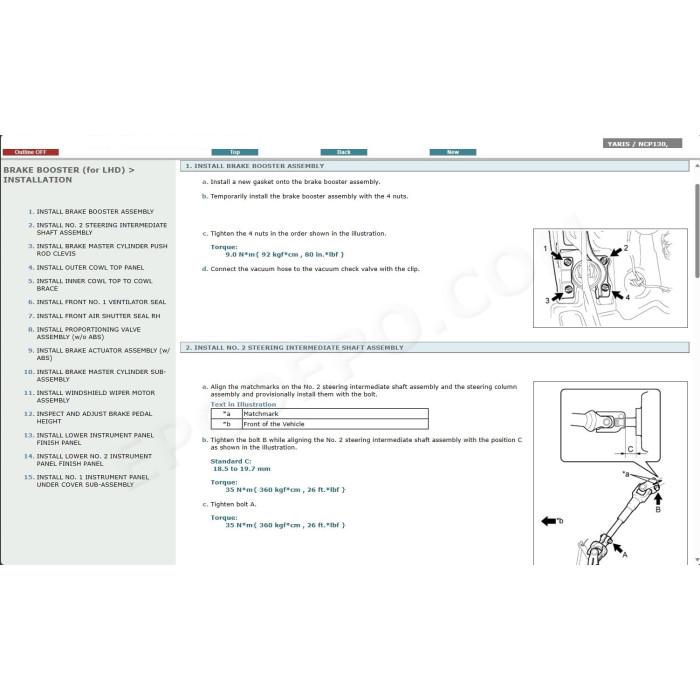 TOYOTA YARIS 2011 - 2014 SERVICE & REPAIR MANUAL