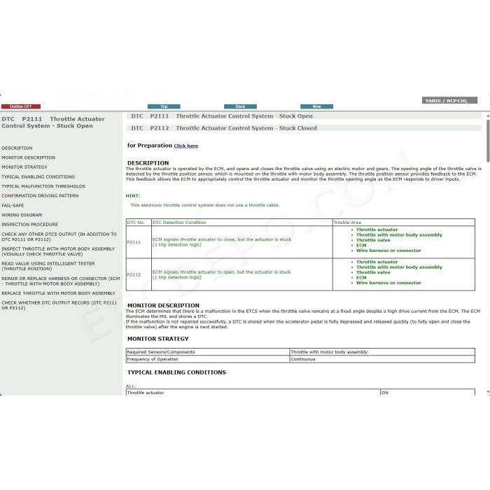 TOYOTA YARIS 2011 - 2014 SERVICE & REPAIR MANUAL