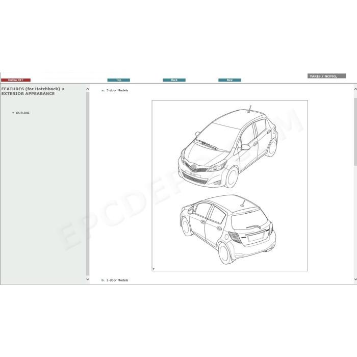 TOYOTA YARIS 2010 - 2014 SERVICE & REPAIR MANUAL