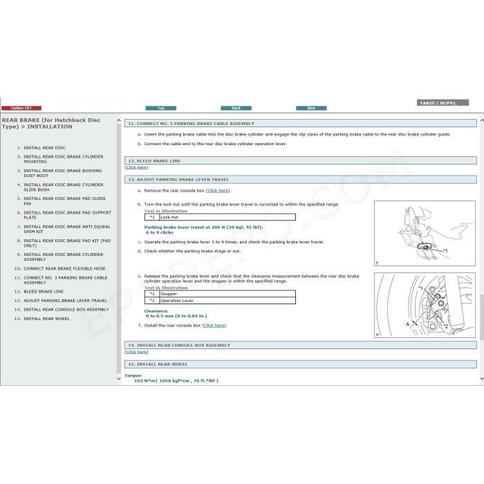 TOYOTA YARIS 2010 - 2014 SERVICE & REPAIR MANUAL