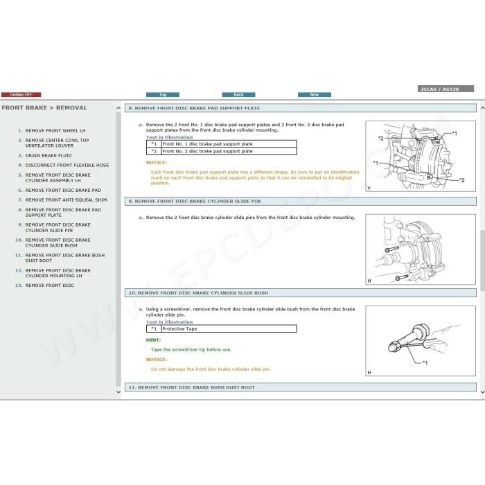 TOYOTA ZELAS 2010 - 2016 SERVICE & REPAIR MANUAL