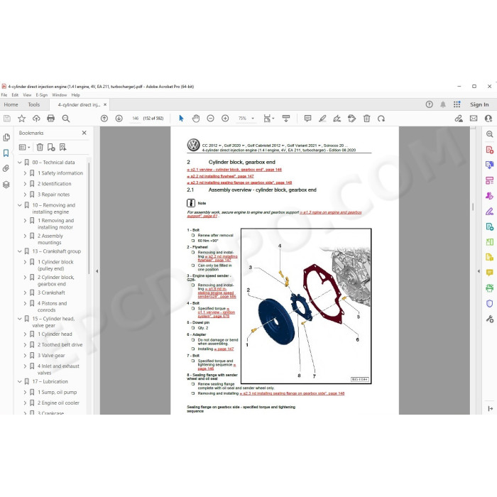 Volkswagen Golf 2019 - 2024 service manual